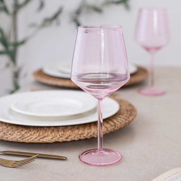 Pink Petal  Wine Glass  (Set of 2)