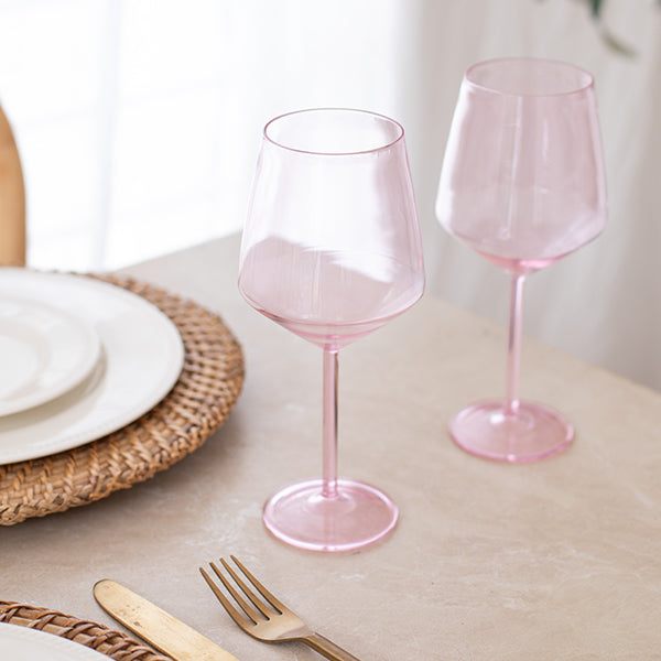 Pink Petal  Wine Glass  (Set of 2)