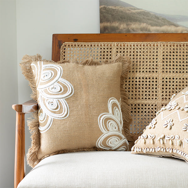 Coastal Comfort Jute Cushion Cover