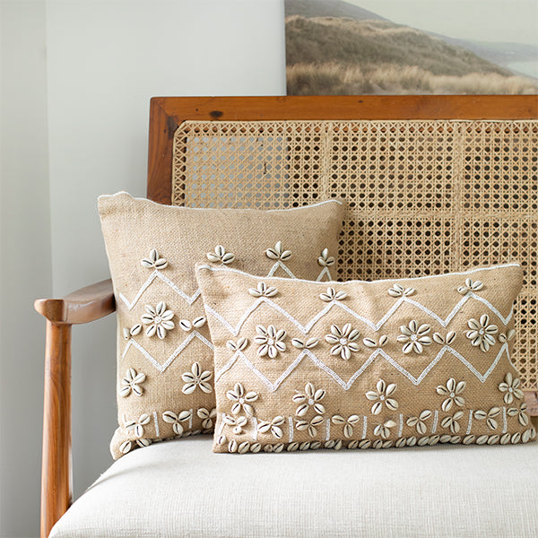 Natural Charm Shell Jute Pillowcase