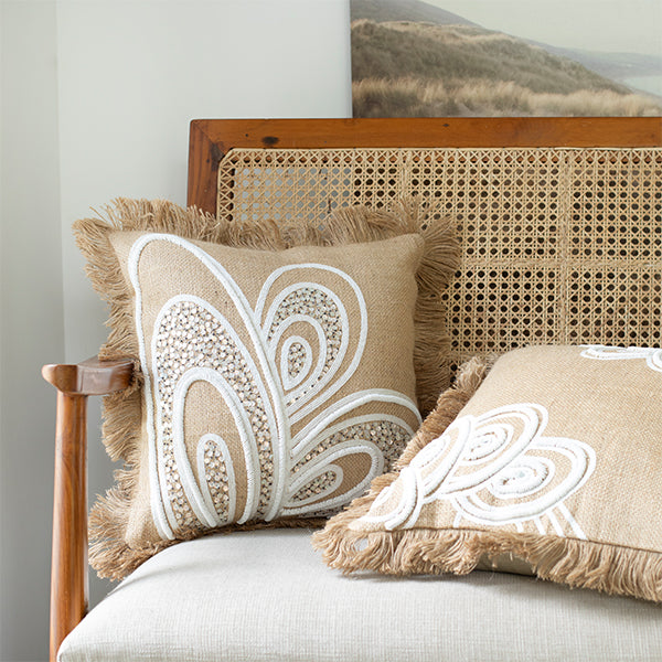 Earthy Elegance Jute Cushion Cover