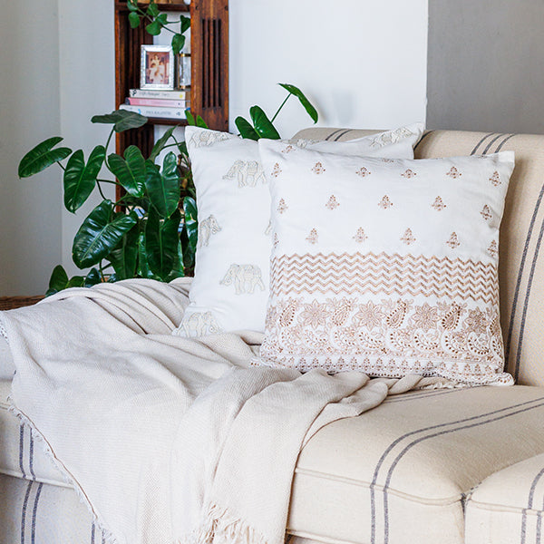 Embroidered Velvet Cushion Cover