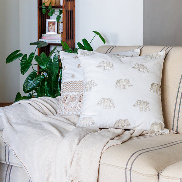 Tusker Tapestry Velvet Cushion Cover