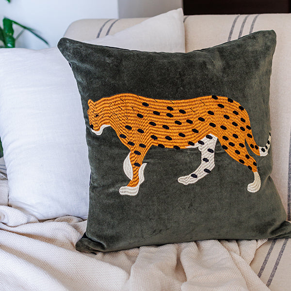 Exotic Safari Velvet Cushion Cover
