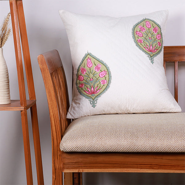 Quilted Blossom Cushion Cover
