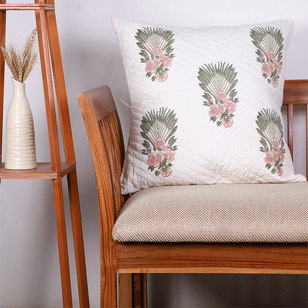 Flower Garden Quilted Cushion Cover