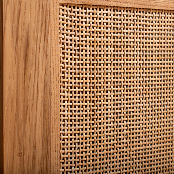 Rustic Rattan Side Table