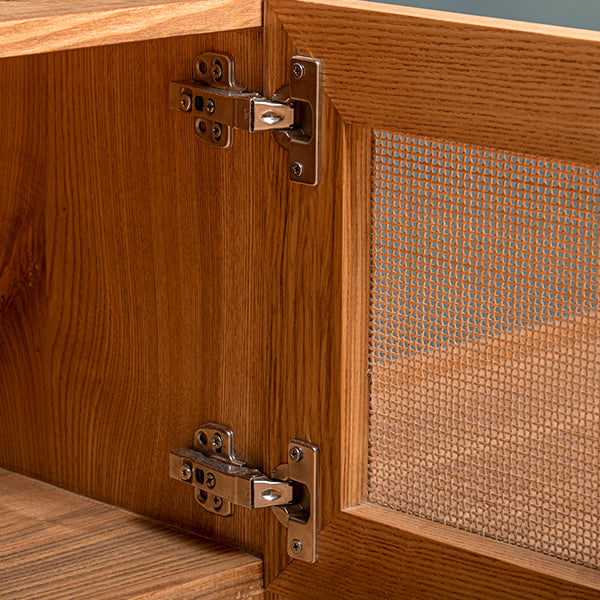 Rustic Rattan Side Table