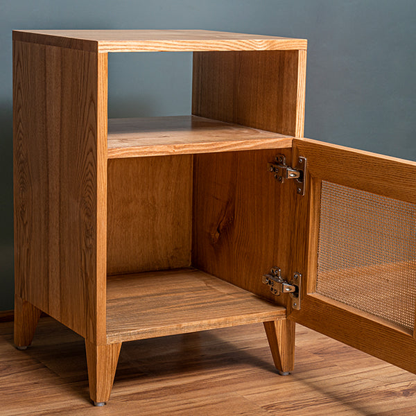 Rustic Rattan Side Table