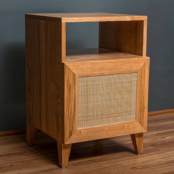 Rustic Rattan Side Table