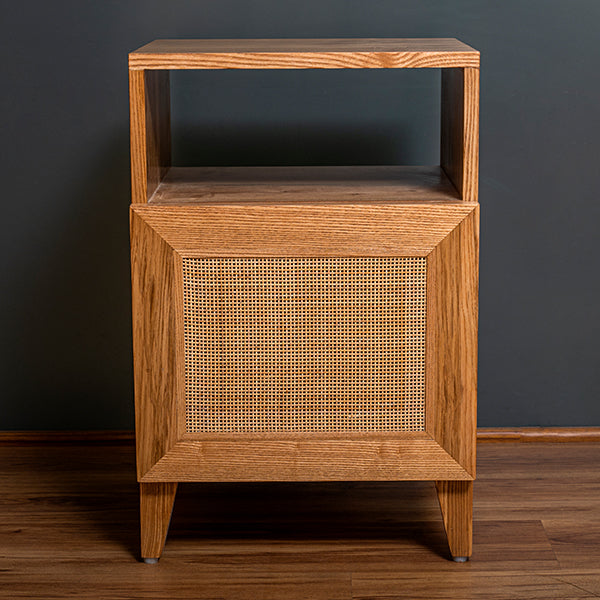 Rustic Rattan Side Table