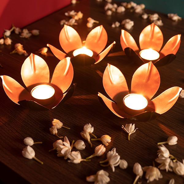 Lotus T-Light Candle Holder (Set of 4)