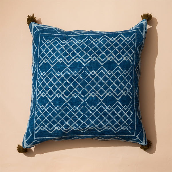 Blue Block Cushion Cover