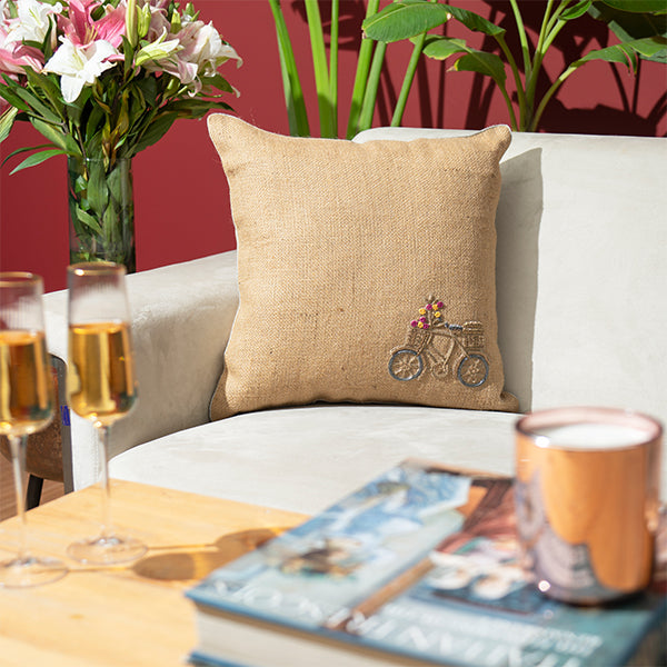 Rustic Retreat Jute Cushion