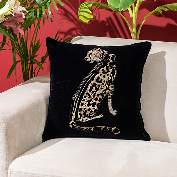 Velvet Leopard Cushion Cover