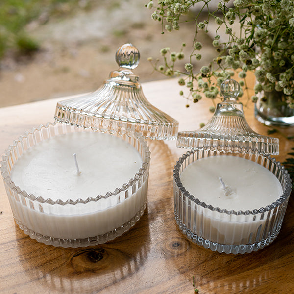 Ribbed Glass Multipurpose Jars (Set of 2)