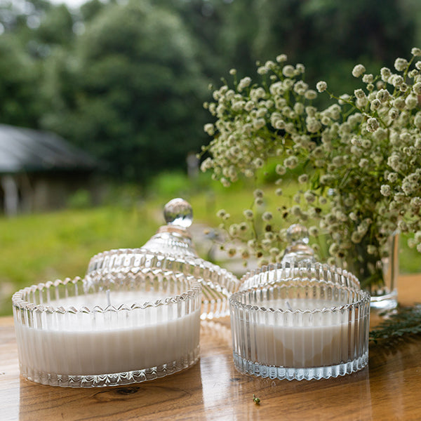 Ribbed Glass Multipurpose Jars (Set of 2)