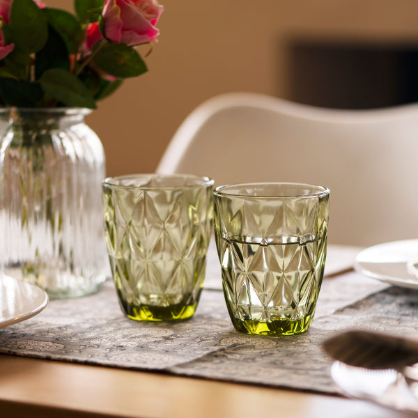 Colored water glasses