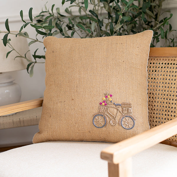Rustic Retreat Jute Cushion
