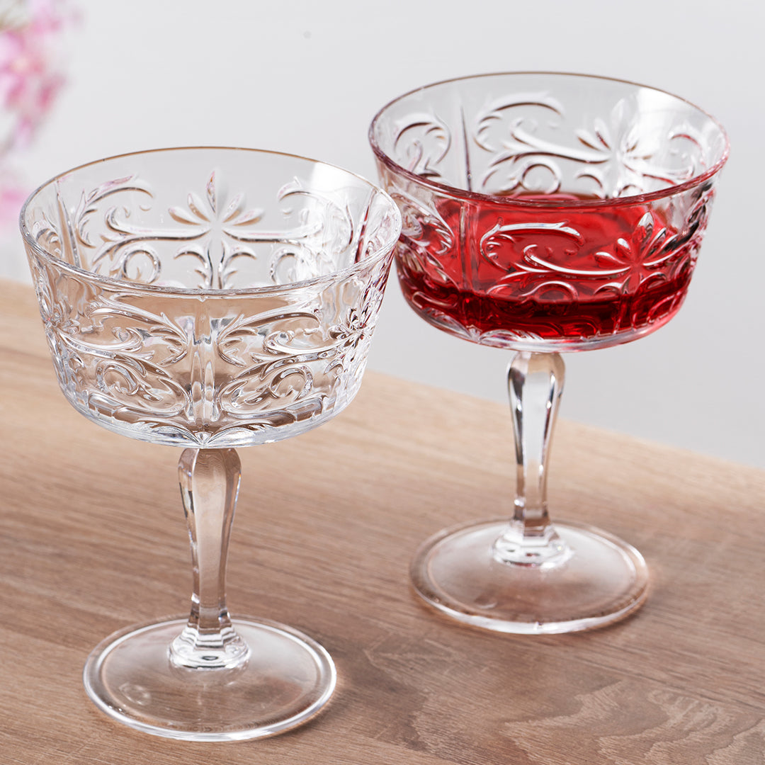 Carved Cocktail Glasses (Set of 6)
