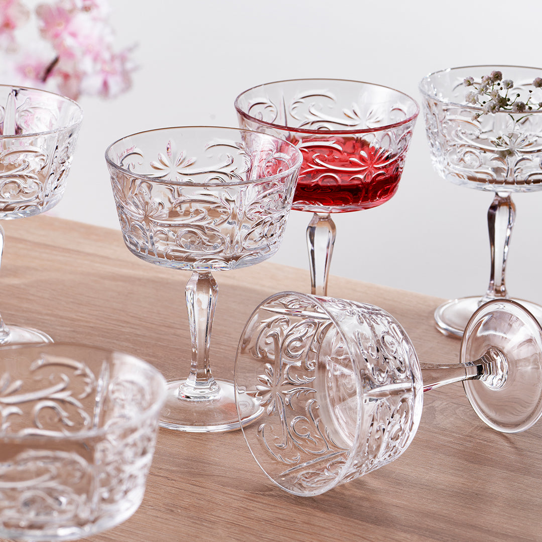 Carved Cocktail Glasses (Set of 6)