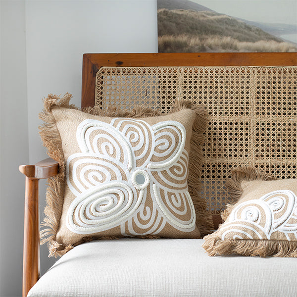 Boho Breeze Jute Cushion Case