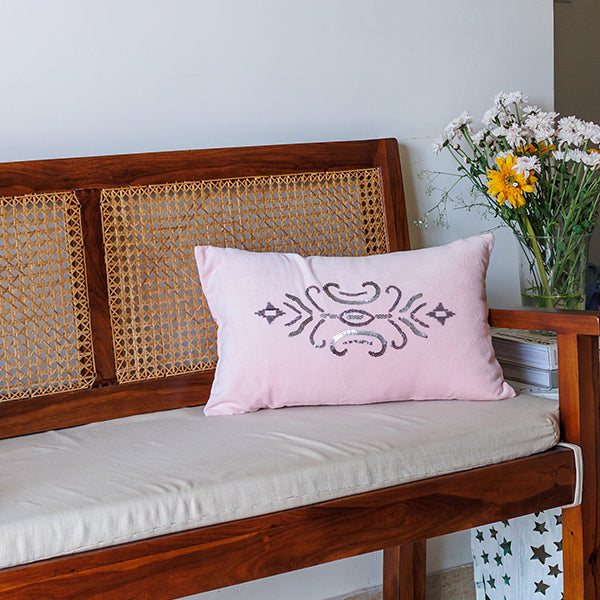 Embroidered Velvet Treasures Cushion Cover