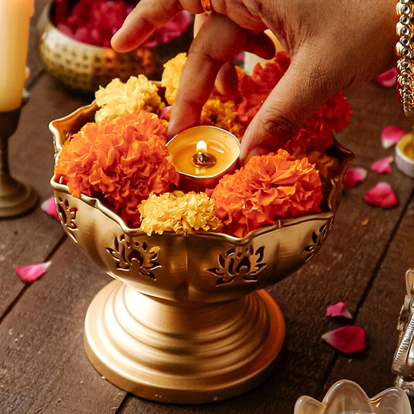 Golden Petal Urli - Set of 2