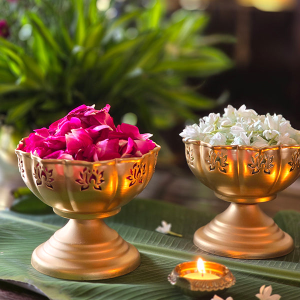Golden Petal Urli - Set of 2
