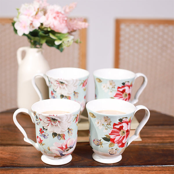 Floral Mugs (Set of 4)