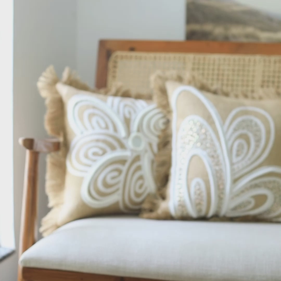 Earthy Elegance Jute Cushion Cover